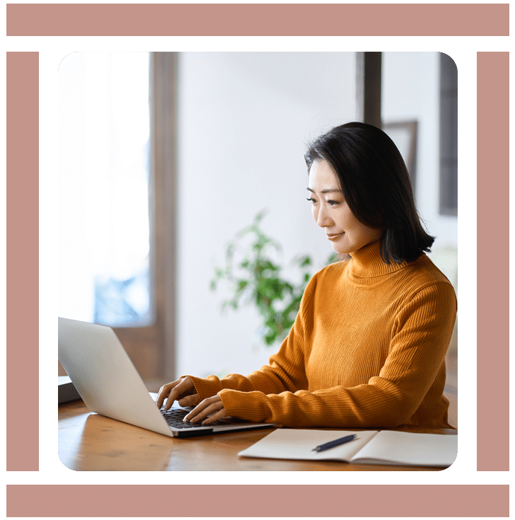 A woman using her laptop